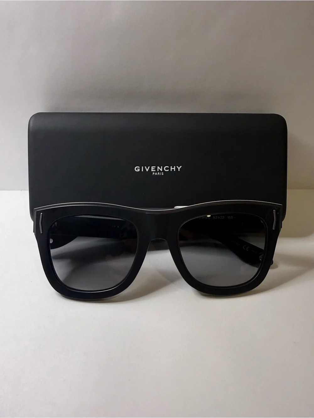 Givenchy Paris 7016/S Oversized Black Square Sunglasses with Dark Lenses